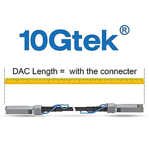 10Gtek 10G SFP+ DAC Cable - 10GBASE-CU Passive Direct Attach Copper Twinax SFP Cable for Cisco SFP-H10GB-CU0.3M, Meraki MA-CBL-TA-0.3M, Fortinet, Ubiquiti UniFi, D-Link, 0.3-Meter(1ft)