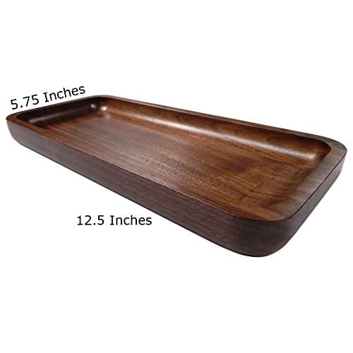 Irving Solid Walnut Wood Rectangular Display Platter and Tray, Small