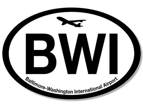 GHaynes Distributing Oval BWI Baltimore Washington Airport Code Sticker Decal (Jet Fly air hub Pilot md) 3 x 5 inch