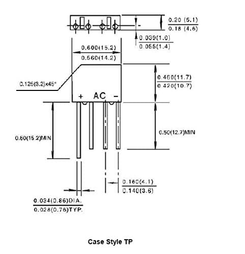 BR84D Taitron 2A Bridge Rectifier (10/PKG)