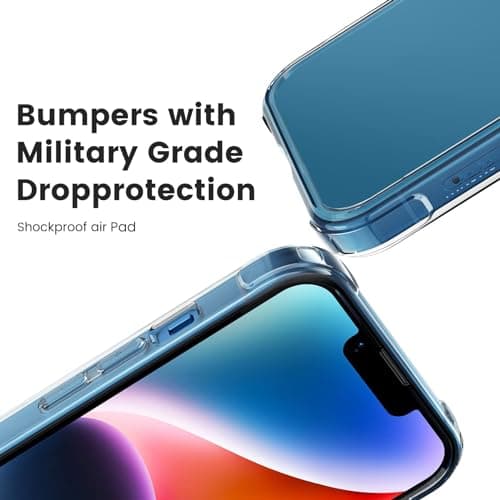 Mkeke Compatible with iPhone 13 Case Clear, Transparent Shockproof Protective Bumpers Phone Cases for iPhone 13 Released 2021