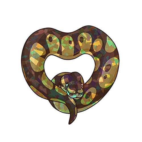 Ball Python Heart Snake Holographic Decal - Indoor and Outdoor use! (Standard)