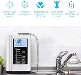 Water Ionizer,Aqua Ionizer,Water Purifier Machine PH 3.5-10.5 Alkaline Acid Water Machine,Up to -500mV ORP, 7 Water Settings/6000 Liters Per Filter/Auto-Cleaning/Intelligent Voice,Silver