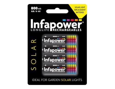 8 x AA (R6) Garden Solar Power Light Replacement Rechargeable Batteries - 8 Pack -- INFA