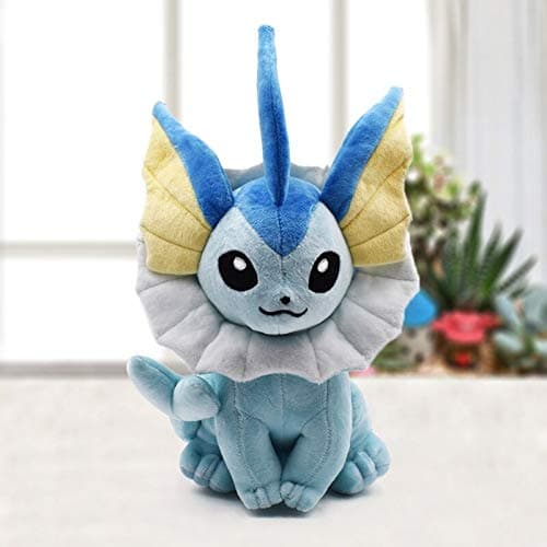 E.evee E.volutions Plush Set of 9: E.Volution Plush Toy Stuffed Animals Collection (8 inches Tall) (Vaporeon.)