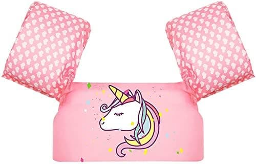 Lyrovo Cute Cartoon Fish Printed Cool Beach/Pool Party Float Arm Band Swimming Trainer Vest Life Jacket Safety Gear for Baby Boys and Girls 9 to 20 Kgs (Pink)