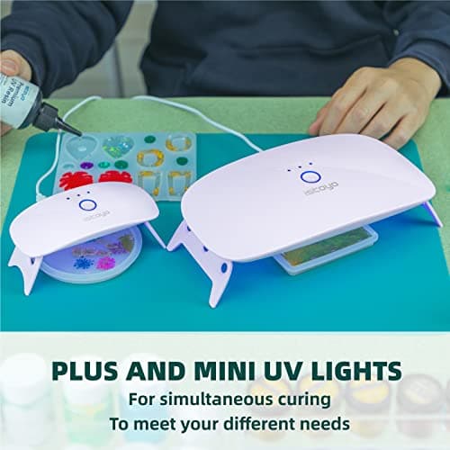 ISTOYO 2 Pack UV Light for Resin Curing - Dual Wavelength Portable UV Lamp Kit for Jewelry Making & DIY Craft