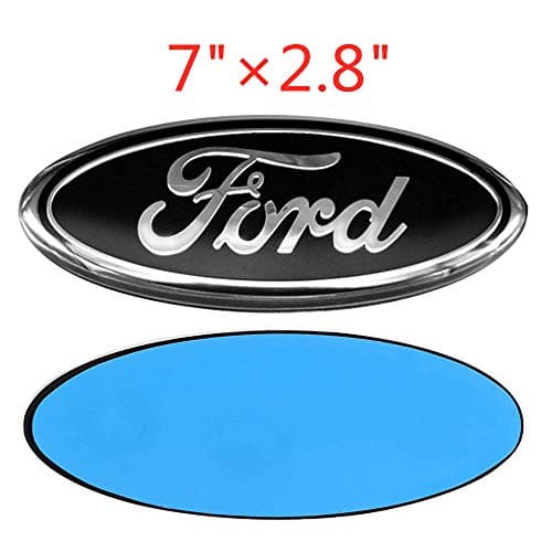 7 Inch Black With Chrome Line Front Grille Tailgate Emblem 3D Oval 3M Double Side Adhesive Tape Sticker Badge for Ford Escape Excursion Expedition Freestyle F-150 F-250 F350