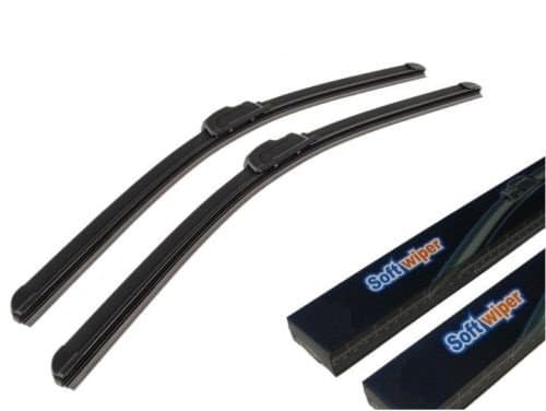 2x Windscreen Black Wipers Aero Soft Top Quality 550/475 mm 22"/19" inch New
