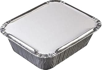 (Pack of 25) Aluminium Foil Food Containers with Lids for Catering Christmas Party Picnic & Food Storage Meal Prep Microwave Safe Disposable Tin Tray Dishes (600, Rectangular, 60, Foil Container)
