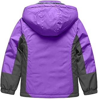 CREATMO US Girl's Waterproof Ski Jacket Warm Winter Snow Coat Windproof Snowboarding Rain Jacket