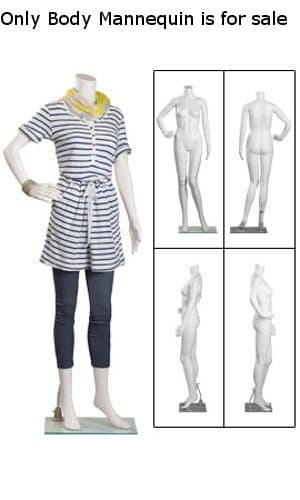 Headless Plastic Female Posing Mannequin 5'4 H