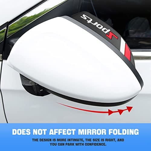 Blilo 2PCS Car Rear View Mirror Rain Eyebrows, PVC Auto Side Mirror Rainproof Guard,Sports Rearview Mirror Rain Visor Smoke Cover,Car Exterior Accessories Universal for Most Cars (Sport/Red),(52)