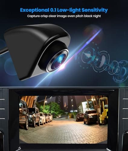 180° Front/Backup Camera, OEM Mini Style, Screw-Free Easy Install, Side/Rear View Camera, IP69K Waterproof & 0.1Lux Low Light Back Up Camera for SUV/Pickup Truck/RV/Van/Camper/Car