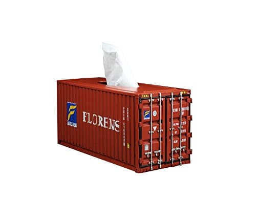 Decor Metal Container Shipping Tissue Box Cover (Large, Red)