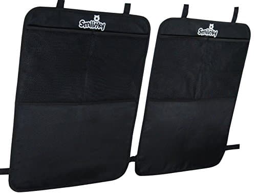 Kick Mats + Extra Large Organizer Pocket - Best Backseat Protector As Seat Covers for Your Car, SUV, Minivan or Truck - Vehicle Back Seats & Kids Safety Accessories - Universal Automotive Protectors