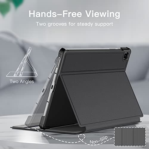 JEDirect Case for Samsung Galaxy Tab S6 Lite 10.4" 2022/2020 with S Pen Holder Slim Folio Stand Protective Cover Multi-Angle Viewing (Black)