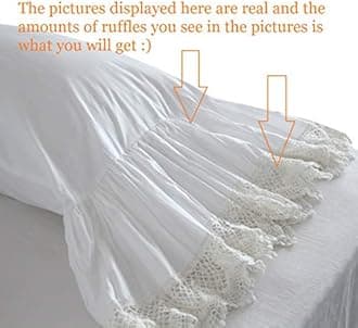 Queen's House White Pillowcases Vintage Farmhouse Crochet Pillow Cover King Shams Set of 2-Style F