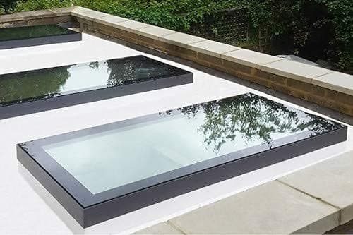Infinity Rooflight Framed Fixed Flat Roof Light Skylight Roof Window Flat Lantern Double Glazed Rooflight Toughened Glass Argon Gas Filled Clear Sky Light 1000 x 1000