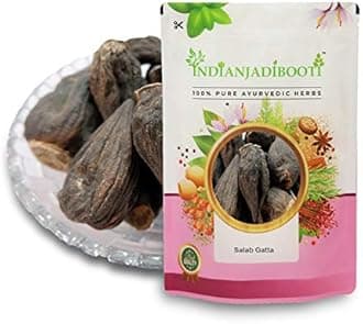 IndianJadiBooti Salab Gatta (400g) | Premium Orchid Root (Orchis Mascula) | Salam Gatta | Original Ayurvedic Rasayana for Strength, Vigor & Physical Vitality | Whole Dried Tubers | Stone Hard Quality