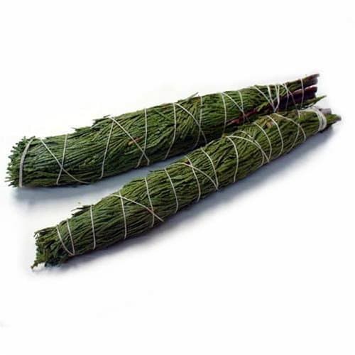 Brookingham Two Western Red Cedar Smudge Sticks, 10 inches