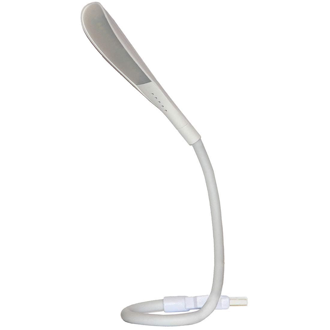 USB Reading Lamp with 14 LEDs Dimmable Touch Switch and Flexible Gooseneck for Notebook Laptop, Desktop, PC and MAC Computer + On/Off Setting - White