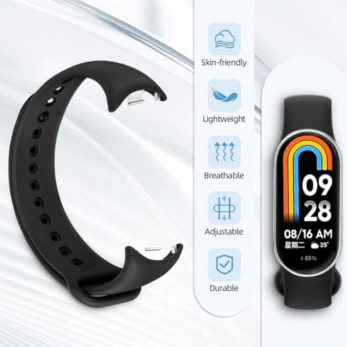Ainiv Strap Replacement Compatible with Xiaomi Mi Band 7/Mi Band 6/Mi Band 5/Mi Band 4/Mi Band 3, 1/2/3/20pcs Silicone/Knitted/Stainless Steel Replacement Watchband Adjustable Sports Strap