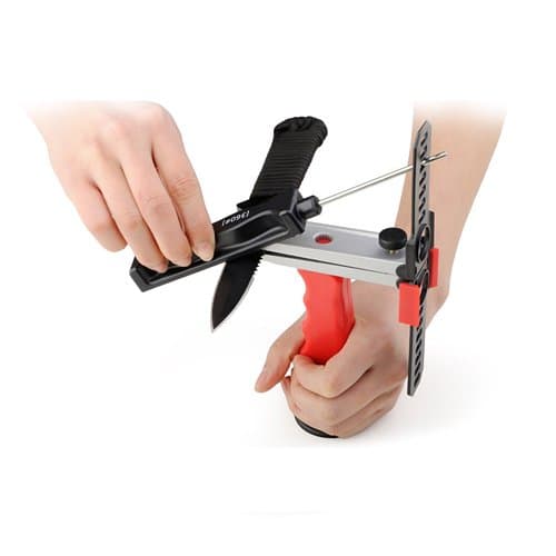 Knife Sharpener Kit,Exduct E0931D Outdoor Folding Knife Sharpening Stone Kit with 2 rod and Stand Holder Fixed Angle Diamond Stone Sharpening System Set Chefs Choice for Kitchen Steel Fishing Knives