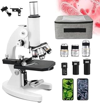 COYEUX 100000X/150000X/200000X HD Biological Microscope, 0-45° Viewing Angle, with Mobile Phone Holder, for Students Adults School/Laboratory/Aquaculture