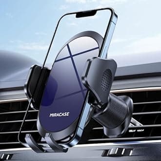 Miracase Car Phone Holder with Latest Metal Hook Clamp, Air Vent Mobile Phone Car Mount, Handsfree Universal Car Cradle Fit for iPhone Android and All Smartphones, Blue