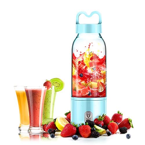Portable Blender, 500ml Fruit Mixing Machine, Detachable Cup Blender, USB Rechargeable Batteries, Blue
