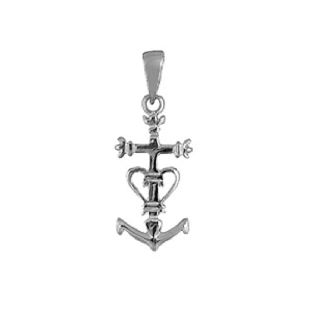Helios Bijoux- 925 Solid Sterling Silver Camargue Cross Pendant, 1 g
