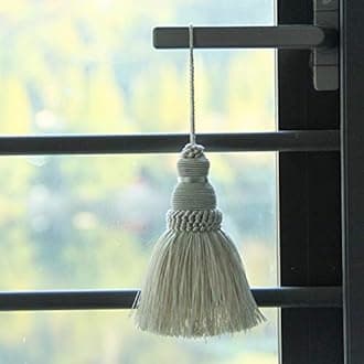 Fenghuangwu Colorful Tassel Key Tassel DIY Accessories for Curtain and Home Decoration (White, 2P)