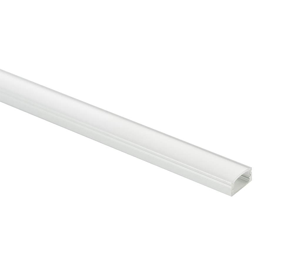 Slim Surface Aluminium LED Profile with Frosted Diffuser - Slim Surface Mounted Channel Extrusion with White Cover for LED Tape Or Strip - Suitable for Under Cabinet, Shelf, Table | 2 Meters