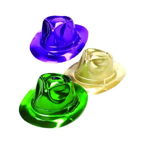 Metallic Mardi Gras Fedoras : package of 12