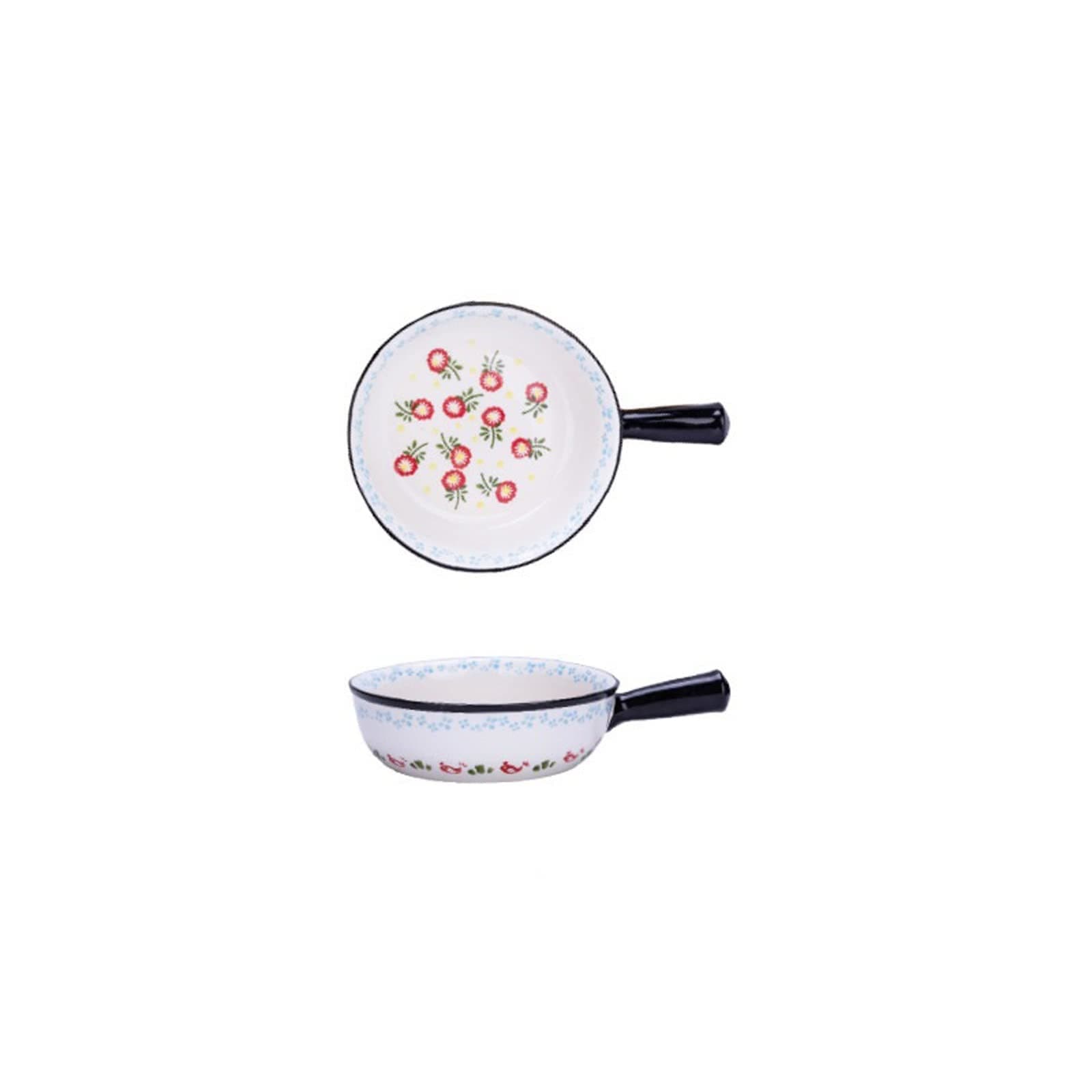 Kitchen Baking Dish Ceramic Glaze Baking Bowl with Handle Salad Bowls Barbecue Cheese Baked Rice Baking Pan Round Bakeware Tary Cooking Bakeware (Color : D)