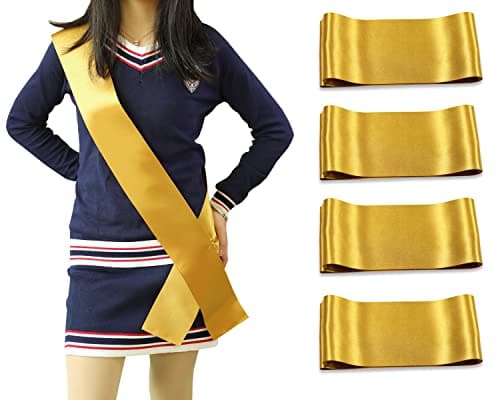 4 Pack Blank Sashes,Plain Satin Sash for Pageants,Senior Sash,Custom Sash,DIY Personalized Sash for Birthday Party