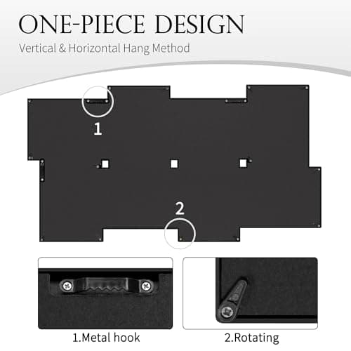 J.M.Deco Picture Frame Sets For Wall Decor, 8 Opening Picture Frames Collage, 6 x 4 Picture Frame with Metal Hooks, One-Piece, Black