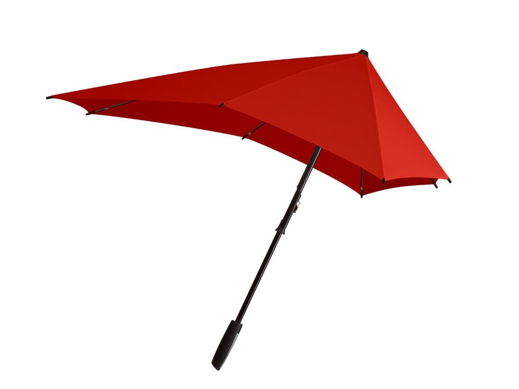 senz "Smart Stormproof Stick Umbrella in Sunset Red
