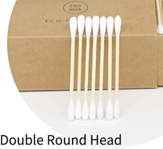 2000 PCs Premium Cotton Swabs Natural Cotton Buds Biodegradable Organic Double Tips for Ear Wax Removal (2000PCs,Pink)