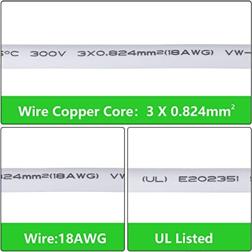 SinLoon UL-LP Certification T5 T8 LED Lamp Connecting Wire for Ceiling Lights - Daylight Integrated Tube Cable Linkable Cords for Lamp Holder Socket Fittings (9.8FT/3M, 4-Pack)