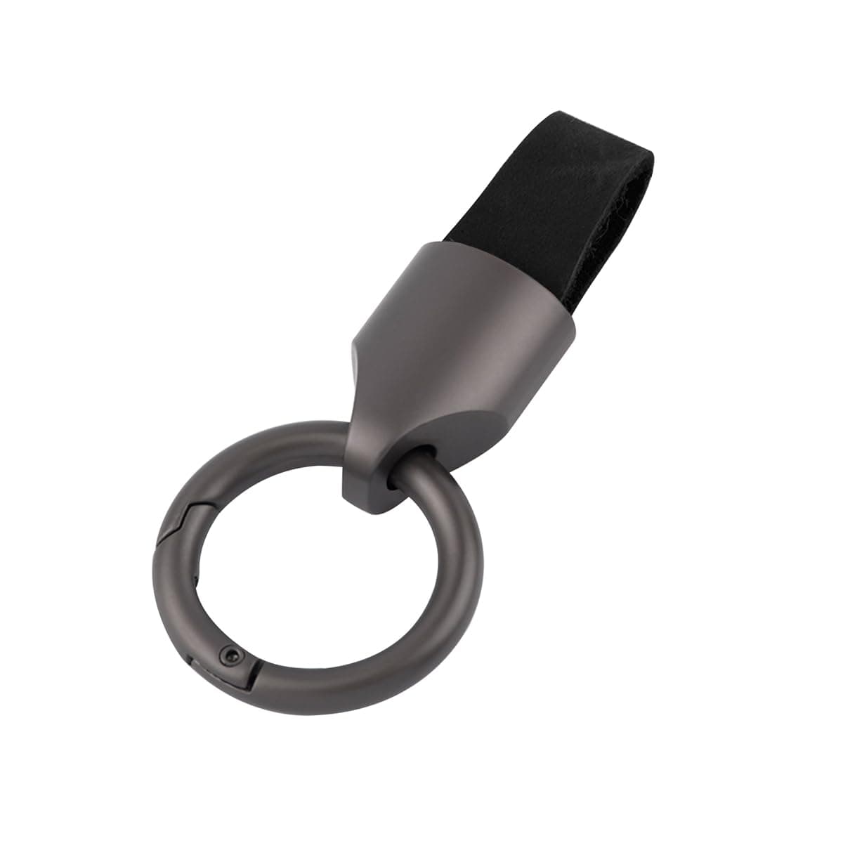 Bittwee Car Key Chain Ring Clip, Leather Multifunctional Auto Key Fob Rings Keychain with Keyrings Buckle for Men Women（Black）