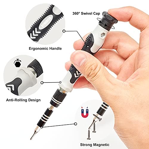 STREBITO Precision Screwdriver Set 124 in 1 Small Screwdriver Set with 101 Precision Bits Micro Screwdrive Set for Computer, Laptop, PC, Phone, MacBook, PS4,Watch, Glasses, Ring Repair