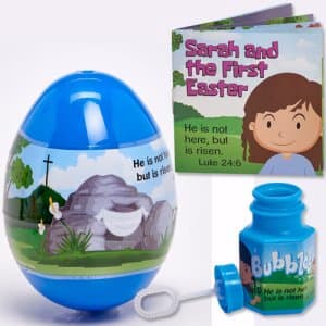Christian Tools Affirmation Jumbo Gospel Easter Egg w/Mini-Book & Bubbles