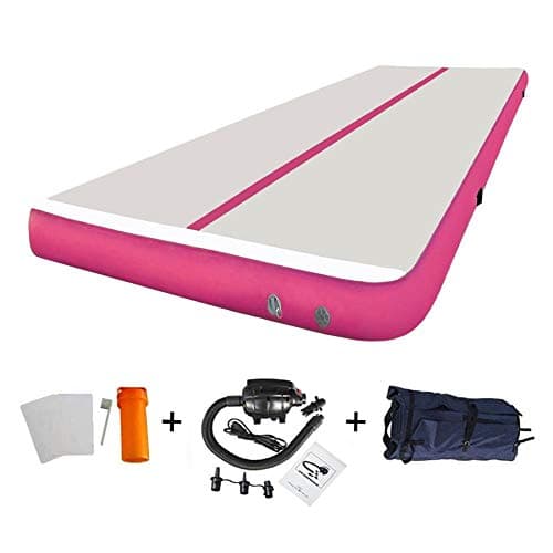 GLANT 13ft/16ft/20ft/23ft/27ft/30ft/40ft/50ft Inflatable Gymnastics AirMat Tumble Track Tumbling Mat Track Floor Mats with Electric Pump for Home Use/Training/Cheerleading/Beach/Park and Water