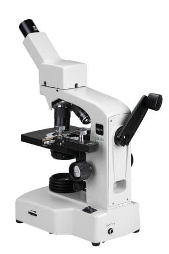 Ample Scientific Nexcope CM303H Hybrid-Power Basic Monocular Compound Microscope, WF10x Eyepiece, 40x-400x Magnification, Brightfield, LED Illumination, Disc Diaphragm, Plain Stage, 120V or Battery-Powered