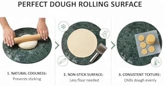 Round Green Marble Serving Board | Natural Stone Platter for Cheese Fruits and Snacks | Elegant Kitchen and Dining Serveware | 30 cm Diameter