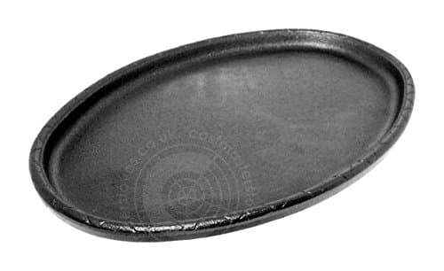 Cast Iron Oval Sizzling Sizzler Pan Serving Dish Plate Baking Tray - 24 x 15.5cm
