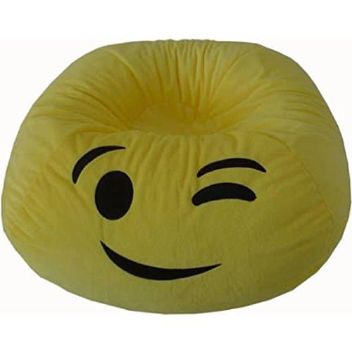 Wink Durable Polyester Fabric Double-Stitched Seams Ergonomic Seating Position Bean Bag, Dimensions 28Lx28Wx14H