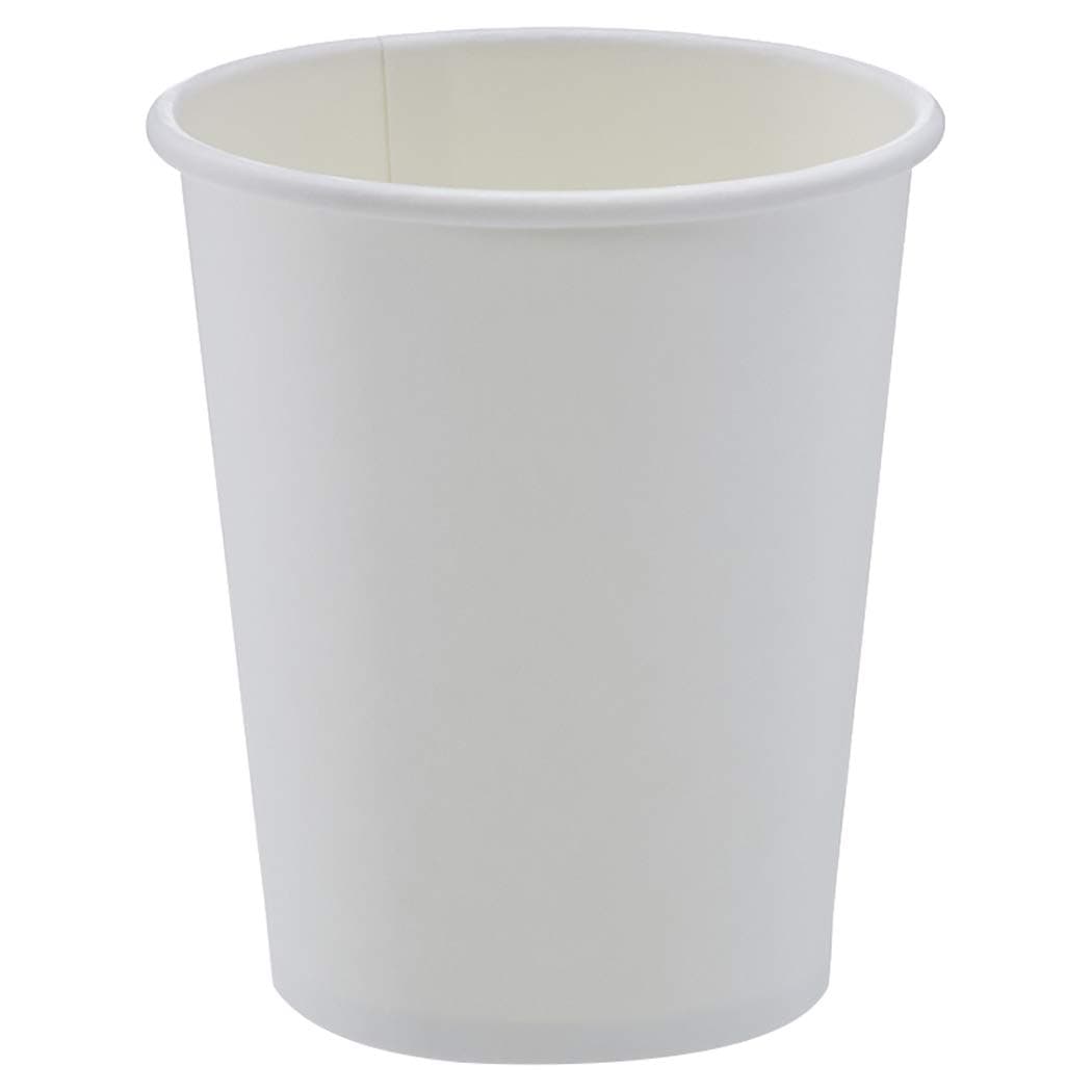 Amazon Basics Disposable Compostable Paper Coffee Cups for Hot & Cold Beverages, Leak-Proof, 8 Ounces, White, 1000 Count